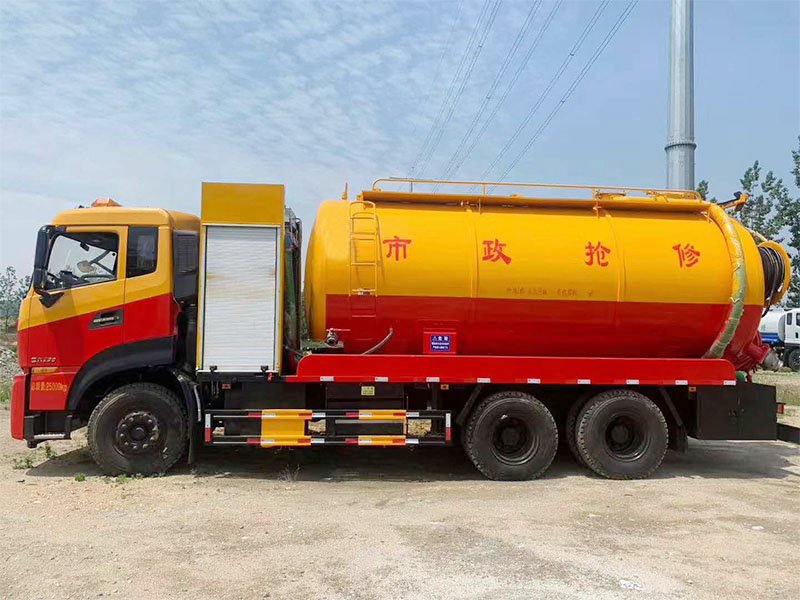 國六東風(fēng)天龍21方后雙橋清洗吸污車