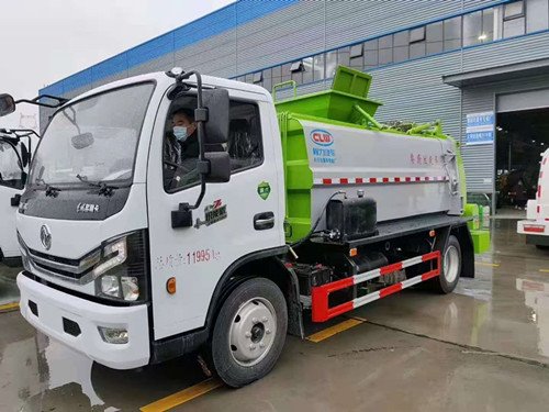 ? 東風(fēng)小多利卡藍(lán)牌掛桶垃圾車多少錢一輛掛桶垃圾車