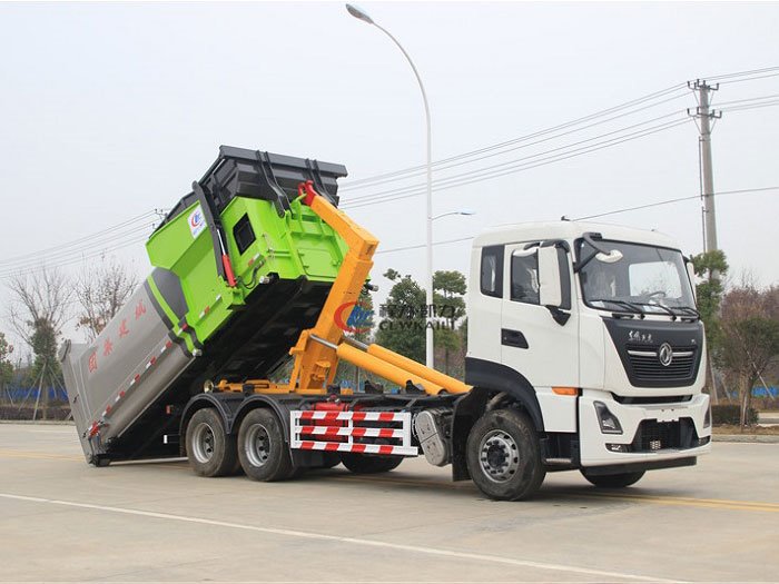 國六東風(fēng)天龍25噸勾臂垃圾車