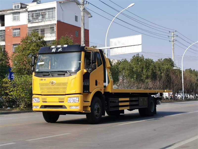 十噸大板一拖二清障車解放J6報價