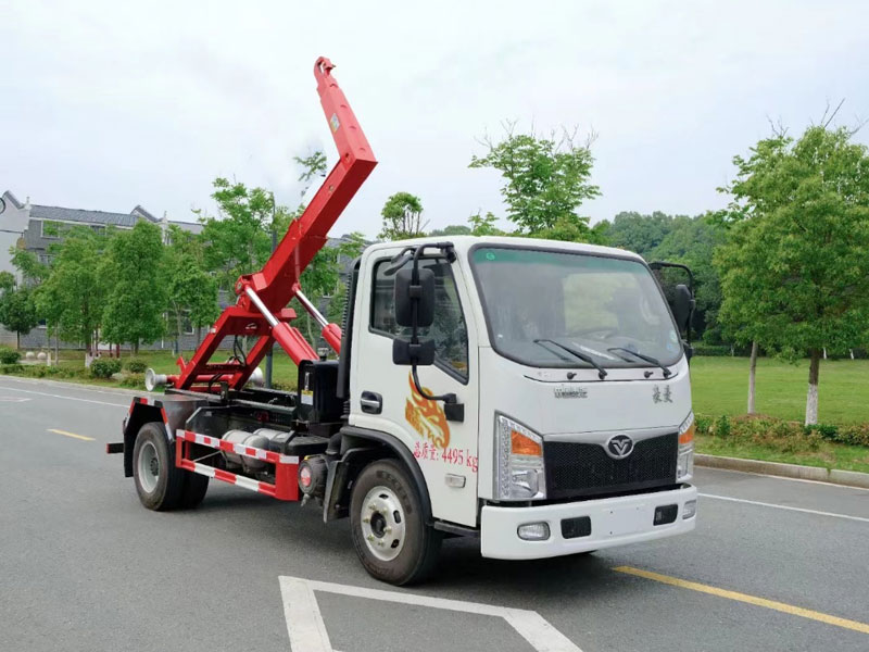 重汽豪曼3280軸距藍(lán)牌勾臂垃圾車(chē)