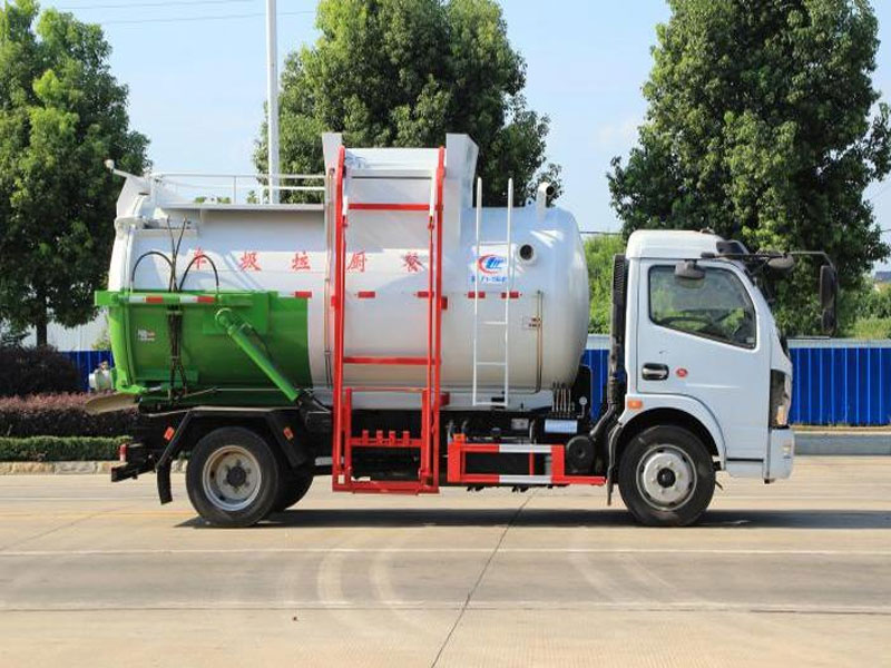 東風(fēng)D7小多利卡國六餐廚垃圾車-圓罐