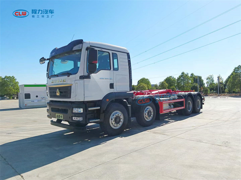 重汽汕德卡前四后八勾臂垃圾車優(yōu)惠價(jià)格
